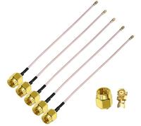 TUOLNK Câble SMA vers IPX SMA mâle vers IPX MHF1 câble coaxial RG178 U.FL vers SMA prise câble d'extension d'antenne WiFi 5 pièces 6 pouces (15 cm) pour cartes réseau module PCI