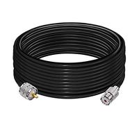 TUOLNK Câble UHF PL259 RG58 32.8ft (10M) PL259 SO239 Câble d'extension mâle à femelle Câble coaxial CB à faible perte Noir pour radio bidirectionnelle Radio CB Dispositifs LAN sans fil