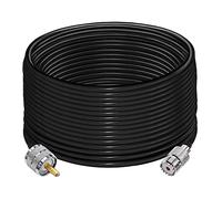 TUOLNK Câble UHF PL259 RG58 49.2Ft (15M) PL259 SO239 Câble d'extension mâle à femelle Câble coaxial CB à faible perte Noir pour radio bidirectionnelle Radio CB Dispositifs LAN sans fil