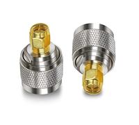TUOLNK Connecteur coaxial SMA vers N Adaptateur coaxial mâle vers N mâle pour câble d'extension d'antenne Wi-FI 2 pièces