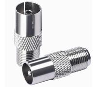 TUOLNK Connecteur d'antenne TV F femelle vers TV mâle Adaptateur d'antenne TV pour câbles d'antenne Câbles satellite 9.5TV femelle vers connecteur coaxial femelle de type F 2 pièces
