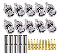 TUOLNK Connecteur mâle BNC connecteur mâle à sertir BNC 10 pièces pour câble coaxial RG58 RG142 convertisseur de Soudure de Type BNC