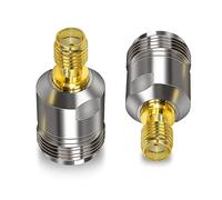 TUOLNK Connecteur SMA vers N-Type N Prise Femelle vers SMA Prise Femelle Convertisseur Adaptateur coaxial RF pour câble d'extension d'antenne Wi-FI 2pcs