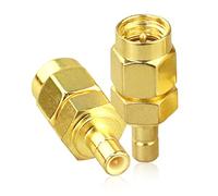 TUOLNK Connecteur SMA vers SMB SMB mâle vers Adaptateur coaxial mâle SMA pour câble d'extension antenne Radio 2 pièces