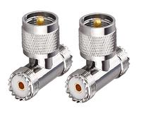 TUOLNK Connecteur UHF Triple Tee UHF Mâle à Double UHF Femelle Adaptateur Coax Splitter 3 Voies PL259 SO239 Combiner Splitter Adaptateur pour Ham Radio CB Antenne 2 Pack