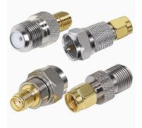 TUOLNK Kit de connecteur coaxial de Type SMA vers F Kit d'adaptateur coaxial F vers SMA mâle vers Femelle pour antenne Radios WiFi 4 pièces