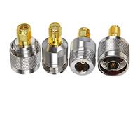 TUOLNK Kit de connecteur d'adaptateur coaxial Kit de connecteur SMA vers type N Couvercle Routeur d'antenne N vers SMA Kit d'adaptateur d'antenne SMA 4G Adaptateur SMA vers type N Ensemble de 4 types