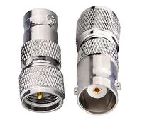 TUOLNK Lot de 2 fiches BNC Femelles vers Mini connecteur d'antennes coaxiales RF mâle UHF pour câble coaxial/CCTV/radios WiFi/télécom/antenne Mini Adaptateur coaxial UHF vers BNC RF