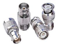 TUOLNK Lot de 4 adaptateurs coaxiaux TNC vers BNC Jack RF TNC femelle vers BNC mâle pour radios Wi-Fi Kit de connecteur d'antenne externe