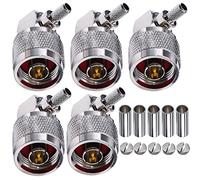 TUOLNK N Connecteur à sertir à Angle Droit mâle N Prise mâle Coude 90 degrés Adaptateur coaxial RF pour câble d'extension RG58 RG142 Paquet de 5
