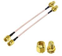 TUOLNK Pack de 2 Câbles Coaxiaux SMA Mâle vers Femelle 6 Pouces - Adaptateur RG316 pour WiFi, Réseau Sans Fil 2G 3G 4G, Antenne Routeur