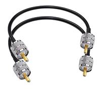 TUOLNK PL-259 Câble de raccordement RG58 UHF mâle à mâle à faible perte 50 ohms CB Radio Câble coaxial 12 pouces (30 cm) SO239 Câble d'extension d'antenne Wifi pour HAM Radio 2 Pack