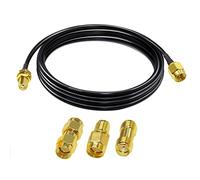 TUOLNK RG174 SMA Câble Coaxial Mâle à Femelle RF 6,6 Pieds (2m) + 3 Adaptateurs Radio Ham, Antenne 3G 4G LTE, Équipement SDR, ADS-B, GPS