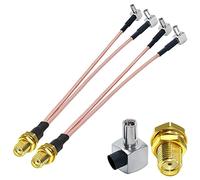 TUOLNK SMA femelle à double câble de connexion ts9 câble adaptateur double ts9 avec prise à angle droit compatible 4G LTE mobile SMA femelle à ts9 mâle câble coaxial de type V 2 x 6 pouces