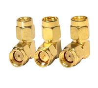 TUOLNK SMA mâle à SMA mâle kit de connecteur à Angle Droit 90 degrés SMA mâle à RP SMA mâle connecteur coaxial 90 degrés SMA mâle Adaptateur convertisseur Paquet de 3