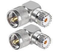 TUOLNK UHF mâle à Femelle connecteur à Angle Droit UHF PL259 mâle à SO239 coude Femelle Adaptateur coaxial RF 90 degrés PL-259 Adaptateur coaxial en Forme de L pour câble d'extension 2 pièces