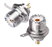 TUOLNK UHF SO239 cloison Femelle Panneau Montage sur châssis Bride à souder Tasse PL259 RF connecteur coaxial Adaptateur d'antenne coaxiale Pack de 2