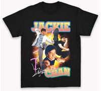 TuoMilky Bootleg Jackie Chan Unisex O-Neck 100% Cotton Short-Sleeve T-Shirts Black XXXL