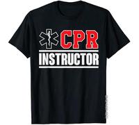 TuoMilky CPR Instructor Design Training and Teaching EMS Ambulance Funny Military Unisex 100% Cotton Short-Sleeve T-Shirts Black XXXL