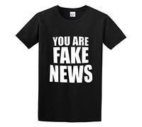TuoMilky Fake News Shirt - You are Fake Unisex 100% Cotton Short-Sleeve T-Shirts Black XL