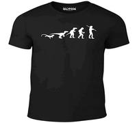 TuoMilky Icke Evolution Funny David Icke Ptoid Lizard Ptile Comic Unisex 100% Cotton Short-Sleeve T-Shirts Black M