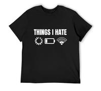 TuoMilky Limited Computer Gamer Gift Things I Hate Cool Science Hobby Gift Unisex 100% Cotton Short-Sleeve T-Shirts Black S