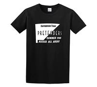 TuoMilky Pretenders European Tour1980 Access All Areas Unisex 100% Cotton Short-Sleeve T-Shirts Black XL