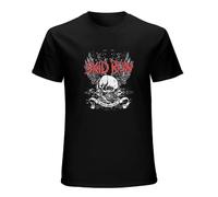 TuoMilky Skid Row Youth Gone Wild Winged Skull Heavy Metal Band Album Merch Unisex 100% Cotton Short-Sleeve T-Shirts Black M