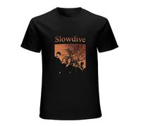 TuoMilky Slowdive Tour 90S Tops Casual Unisex 100% Cotton Short-Sleeve T-Shirts Black XL
