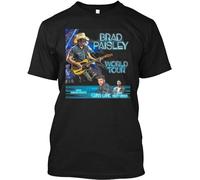 TuoMilky Staromia Brad Paisley Tour 2019 Coklat 4 Unisex 100% Cotton Short-Sleeve T-Shirts Black L