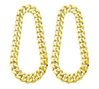 TUONYIS 2 Pièces Chaine Homme Chaine en Or Homme, Kit de Costume Hip Hop Accessoires de Rappeur des Années 80/90, 80s 90s Accessoires de Rappeur, Hip Hop Chain pour Soirées Concerts Rap Halloween (Or)