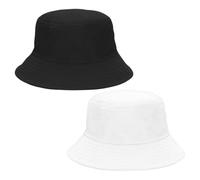 TUONYIS 2 Pieces Chapeau Soleil Unisexe,Chapeau de Soleil Noir et Blanc avec Protection UV,Casquette de Pêcheur d'été pour Les Femmes Hommes la Randonnée Camping Shopping et la Plage(2 Pieces)