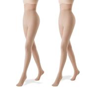 TUONYIS 2 Pièces Collants Femme 120 Deniers, Collants Opaques Chauds Épais et Doux pour Femme, Collants Thermique pour Femme avec Bouts Renforcés (Nude)