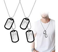 TUONYIS 2 Pièces Collier Plaque Militaire Homme, Plaques Personnalisées de Style Militaire avec Chaîne Boule Chaîne Militaire Personnalisé, Armée Style Militaire Dog Tag en Acier (Argent)