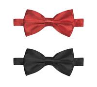 TUONYIS 2 Pièces Nœud Papillon Homme, Nœud Papillon Pré-Noué Longueur Réglable, pour smoking, avec crochet Couleur unie, pour Mariages, Fêtes, Séances (Noir, Rouge)
