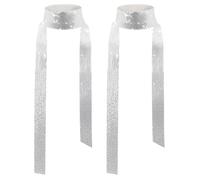 TUONYIS 2 Pièces Paillettes Echarpes Foulards Scintillant argentée Écharpe à paillettes, foulard long et fin pour femme, 70s Accessoires de Costume Disco Écharpe pour soirée, mariage, Fête (Argent)