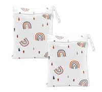 TUONYIS 2 Pièces Sac à Couche Imperméable, Pochette Couche Lavable, Sac de Couche Réutilisable pour Les Couches de bébé Les Voyages la Plage Gym (Arc-en-Ciel)