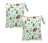 TUONYIS 2 Pièces Sac à Couche Imperméable, Sac de Couche Réutilisable, Sac a Couches Bebe, Pochette Couche Lavable pour Les Voyages la Plage Gym (Vert) (Vert)