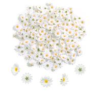 TUONYIS 200 Pièces Tête de Marguerite Artificielle 4 cm Fleurs Artificielles Déco Mini Fleurs, Paquerettes Artificielles, Gerbera Soie Marguerite Artificielle pour Jardin, ête, Mariage, Table (Blanc)