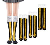 TUONYIS 3 Paires Chicken Leg Socks, Chaussettes Pattes de Poulet, Chaussettes amusantes pour adultes Jambes de Poulet Chaussette Rigolotes Costume de poulet pour Hommes Femmes Taille unique (Noir)