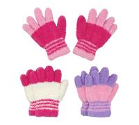 TUONYIS 3 Paires Gants en Tricot d'Hiver Extensibles pour Enfant, Gants Magiques pour Enfants, Gants en Mitaines d'Hiver Enfant, Chaud Mitaines pour Enfants Garçons Filles 3-6 Ans (Coloré)