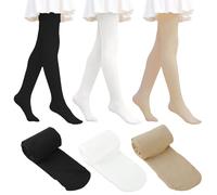 TUONYIS 3 Pièce Collants Opaques Unies pour Fille, Collants de Danse avec Pieds pour les Filles, Collant Danse Fille 4-8 ans pour Ballet Yoga Gymnastique (3 couleurs)