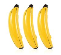 TUONYIS 3 Pièces Banane Gonflable 60CM Blow- up Bananes gonflables, Jouets Aquatiques pour Piscine Plage été, décoration de fête Prop, pour décoration de fête hawaïenne, Carnaval (Jaune)
