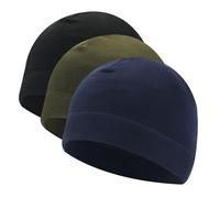 TUONYIS 3 Pièces Bonnet de Nuit Homme Femme, Bonnets en Polaire Thermique d'hiver avec CouvreOreilles, Doublure de Casque élastique pour la Course à Pied Cyclisme (3 Couleurs)