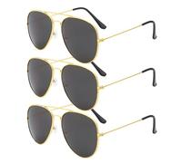 TUONYIS 3 Pièces Lunettes de Soleil Polarisées, Pilote Lunettes de Soleil, Polarisées Décontractées Homme Femme,Protection UV Lunettes Rétro Ultralégères Verres Anti-Reflets Conduite Pêche Sports Avec