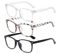 TUONYIS 3 Pièces Paireslunettes Anti Lumiere Bleue pour Homme Femme, Lunettes Anti Lumière Bleue à Verres Transparents Lunette pour Gaming d'Ordinateur Lecture écriture (Noir, Blanc, Léopard)