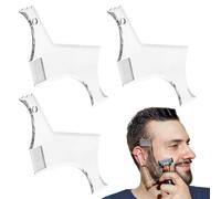 TUONYIS 3 Pièces Peigne Barbe Homme Peigne Pochoir Barbe Homme Beard Shaping Template Tool & Comb Peigne Guide Barbe, Accessoire de Guide de Rasage pour Contour Barbe (Transparent)