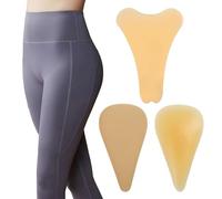 TUONYIS 3 Pièces Réutilisable sans Trace Invisible Adhésif pour Femmes Leggings Activewear, Coussinets pour Maillots de Bain, Garde en Silicone, Privées Pad Femmes (Beige)
