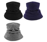 TUONYIS 3 Pièces Snood,Cache-Cou Snood pour Hommes Femmes, Cache-Cou d'Hiver en Polaire Coupe-Vent Cache-Cou SnoodV, pour le Ski, la Course à Pied, le Cyclisme, les Sports de Plein Air(3 Couleurs)