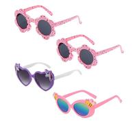 TUONYIS 4 Pièces Lunette de Soleil Enfant Lunette Soleil Enfant, Lunettes de Soleil Polarisées pour Filles, Mignonnes Licorne Abeille Lunettes de Soleil, UV400 Lunettes de Fête pour Enfants